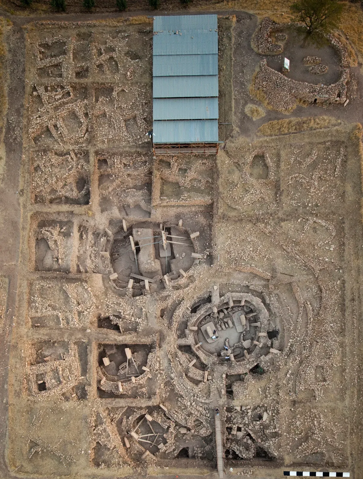 Vue aérienne de la principale zone de fouilles de Göbekli Tepe